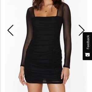 Long sleeve body-con mini dress